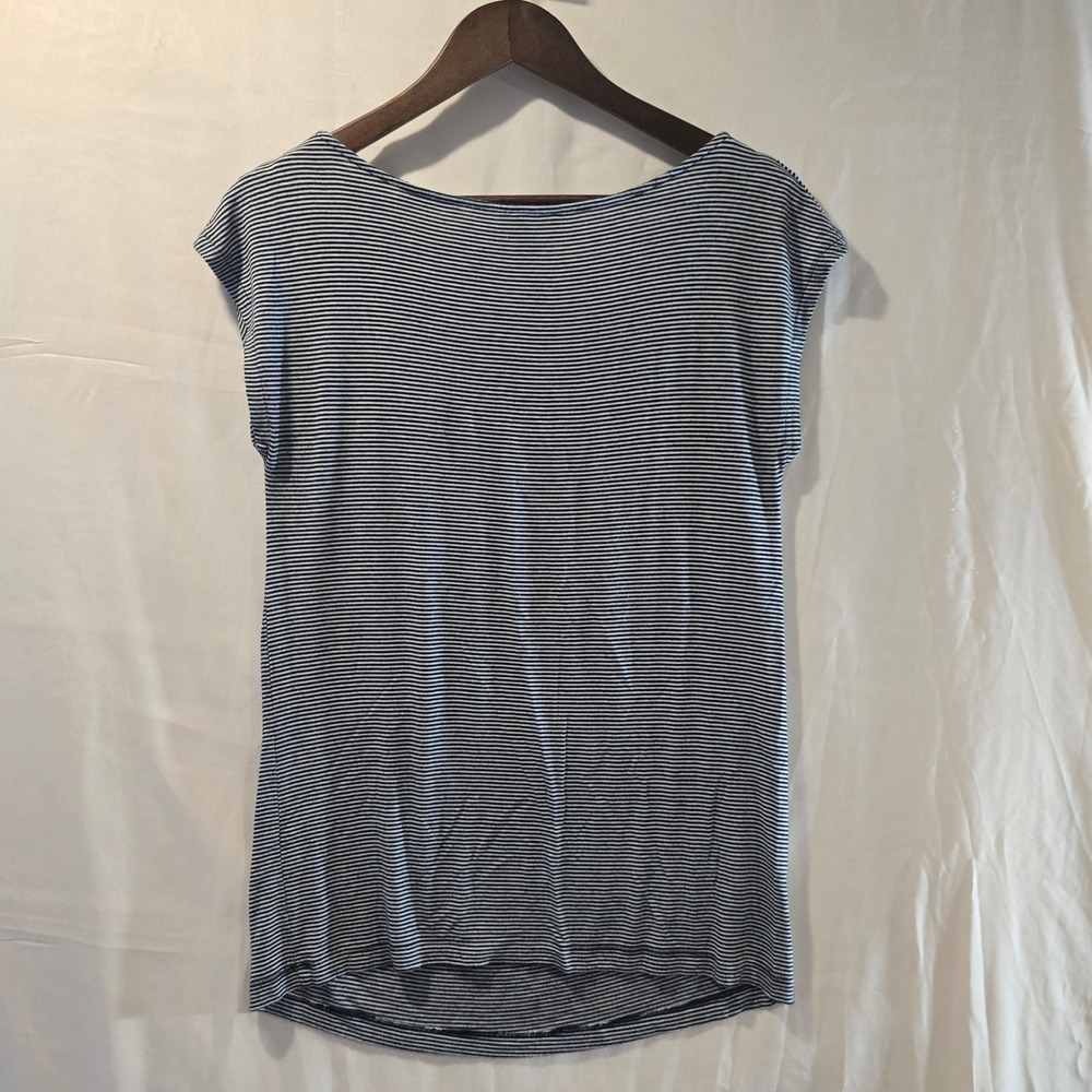 LOFT Striped Cowl Neck Cap Sleeve Tunic Top‎ Women's Medium - Picture 5 of 5